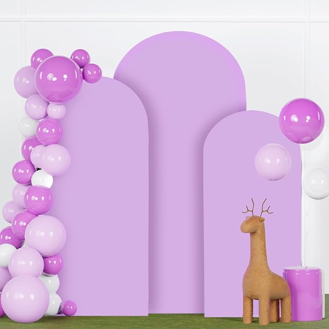 FANPROMS Wedding Arch Cover Set of 3 Lavender Arch Backdrop Cover 4 5 6FT by FANPROMS
