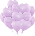 TONIFUL 30 Pcs 18 Inch Matte Pastel Lilac Heart Shape Foil Mylar Balloons | by TONIFUL