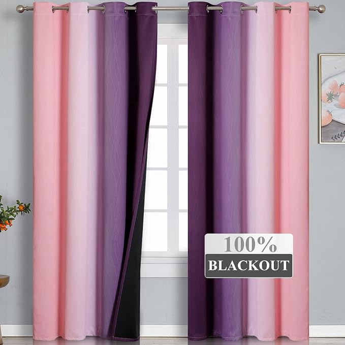 Pink and Purple Blackout Curtains - Image 2