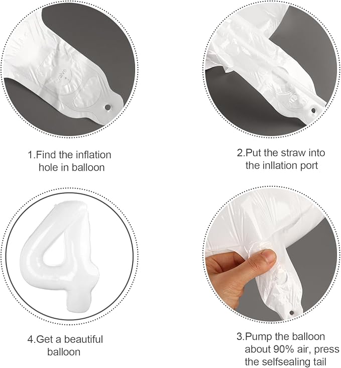 Number Balloons 40 Inch White 7 Balloon - Image 6