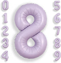 SUWEN 40 Inch Light Purple Lavender Big 8 Balloon Number Foil Helium 0-9 | 8th by SUWEN
