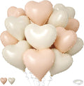 Cream White Beige Heart Balloons, Retro Apricot Helium Balloon by FEYG