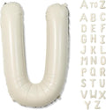 Big Letters Balloon U, 40 Inch Cream White Sand Helium Mylar Alphabet by Lingqiang