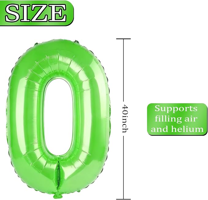 40 Inch Number 5 Balloons for 5th Birthday Party Decorations, 0-100 Fruit Green - Image 4