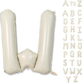 40 Inch Custom Letter Balloons, Giant Alphabet W Foil Name Ballon Cream White by Lingqiang