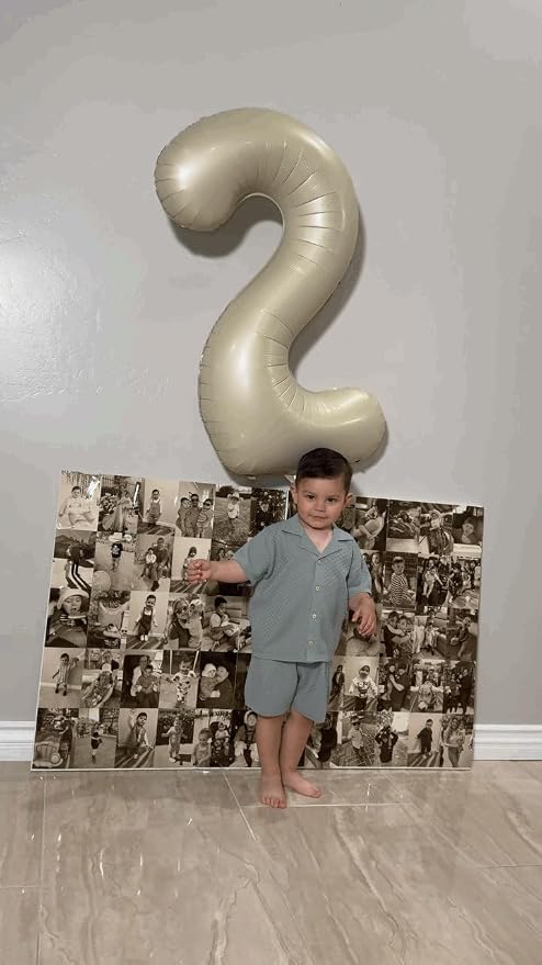 2 Balloon - Cream Birthday Number Balloons, 40 Inch Decorations Men Women | - Image 2