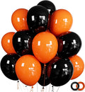 100 Pcs Black and Orange Balloons 12 Inch Halloween Latex Balloons Thicken by ASIYUHY