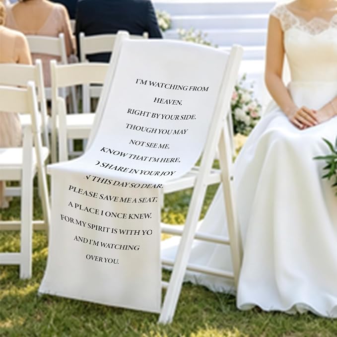 In Loving Memory Wedding Chair Sign- "I'm Watching From Heaven" Memorial - Image 6