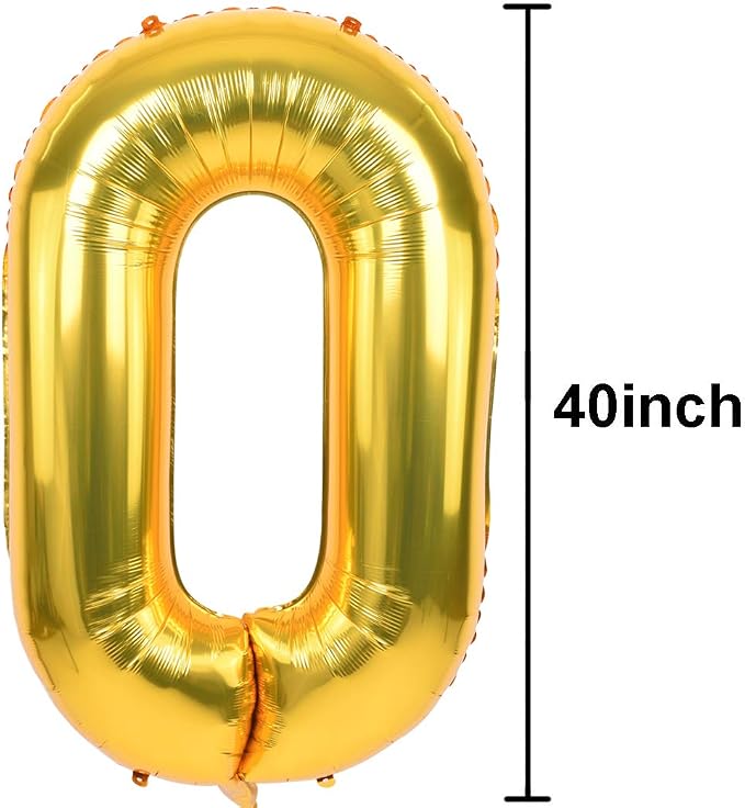 TONIFUL 40 Inch Gold Foil Number 40 Balloon, 40th Birthday Decorations | Large - Image 2
