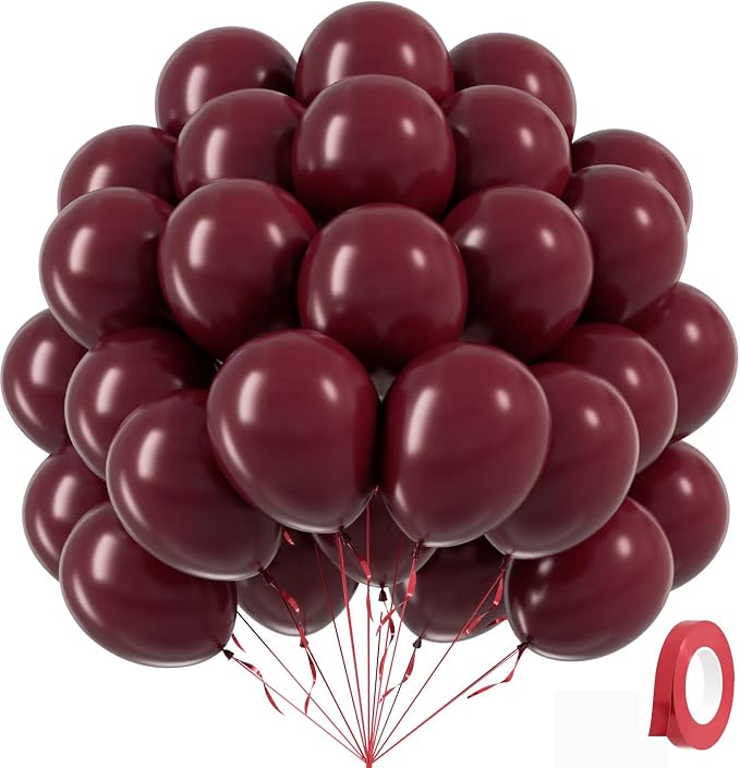 Burgundy Balloons 12 inch, Maroon Balloons 50pcs Party Balloons by Awenztech