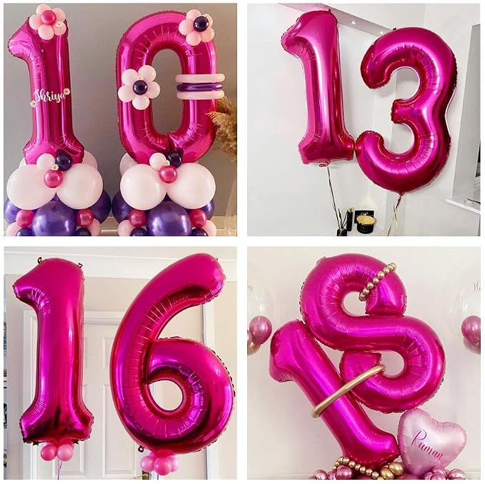 Hot Pink 10 Balloon Numbers, 40 Inch 10th Birthday Balloon Foil Mylar Number 10 - Image 6