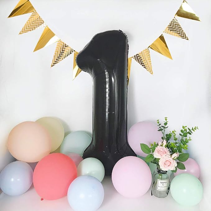 TONIFUL 40 Inch Black Number 4 Balloons Large Foil 4th Birthday Decorations | - Image 7
