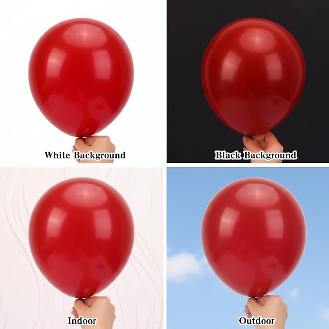 RUBFAC Ruby Red Balloon Arch Kit 154pcs Crimson Balloons Different Sizes | - Image 3