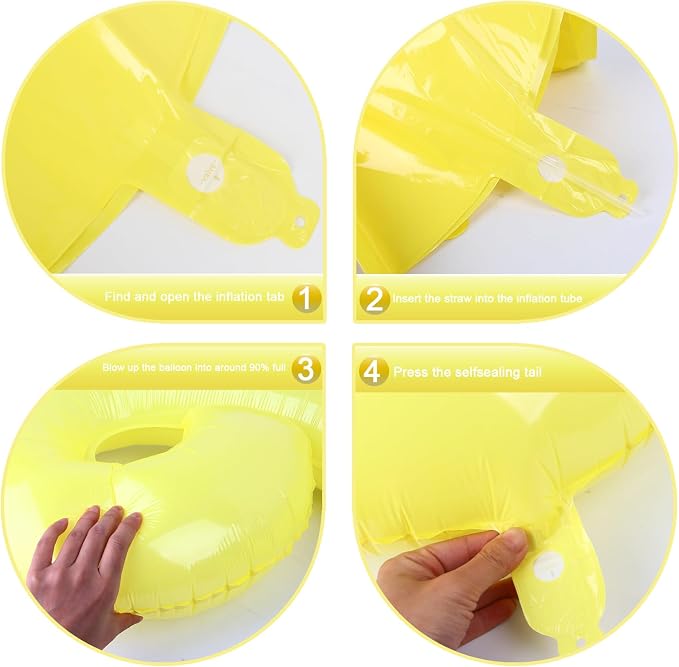 Yellow Number 3 Balloon 40 inch, Balloon numbers party supplies, deco photo - Image 2