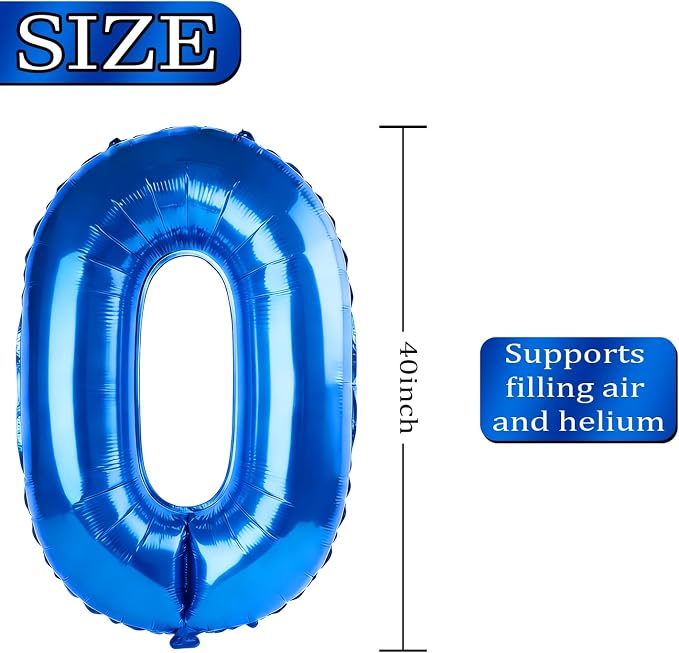 40 Inch Number 81 Balloons for 81st Birthday Party Decorations, 0-100 Dark Blue - Image 4