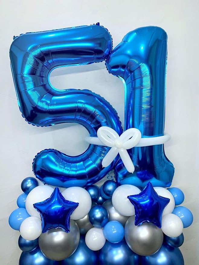 Number 25 Balloons 40 Inch for 25th 52 Birthday Party Decoration, Dark Blue | - Image 2