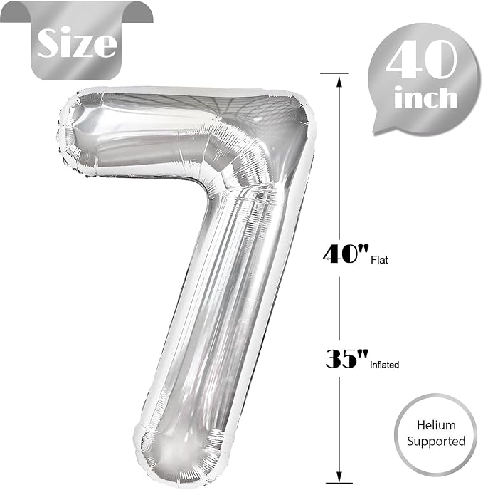 Sliver Number 7 Balloon 40 Inch - Image 5