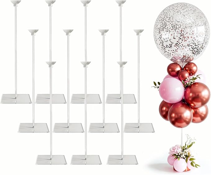 12 Pack Acrylic Balloon Stands for Table, Reusable Party Centerpiece Kits | 24 by lightsfever