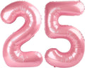Number 25 Balloons 40 Inch for 25 Birthday Party Decorations, Pastel Pink | by Mluchee