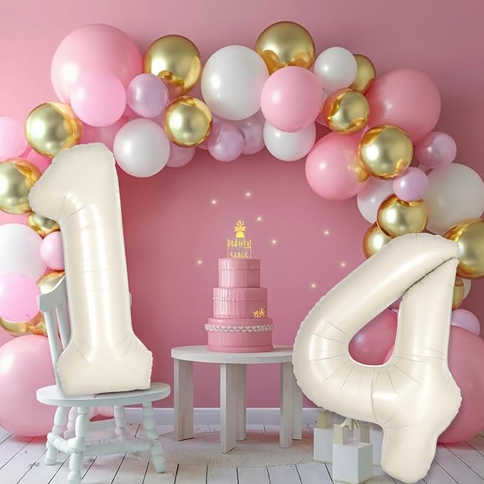 Cream White Number 25 52 Balloon - Image 5