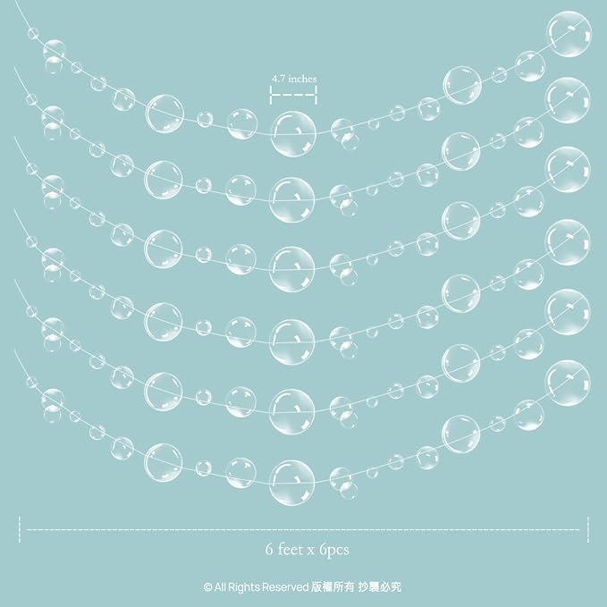 Decor365 Under the Sea Party Decorations White Bubble Garlands Little Mermaid - Image 2