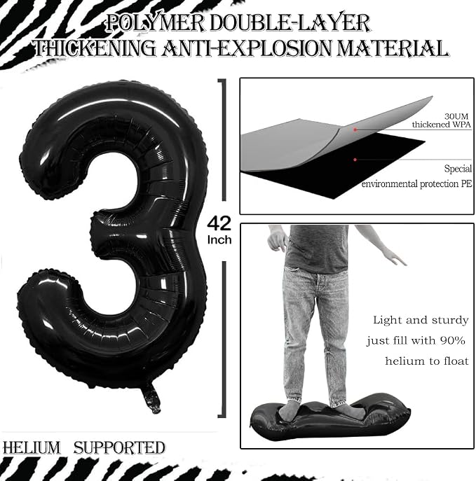 Number 30 Balloons for 30th Birthday Party Decorations, 42 Inch Jumbo Foil - Image 2