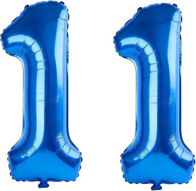 40 Inch Number 11 Balloons for 11th Birthday Party Decorations, 0-100 Dark Blue by FOBELEC