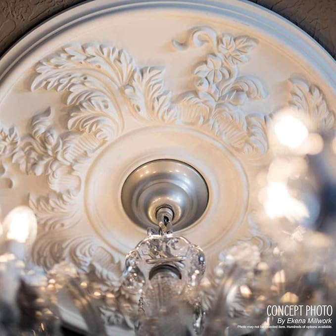 Ekena Millwork CM12BRSHC 12-1/2" x 3-7/8" x 3/4" Bradford Ceiling Medallion - Image 10