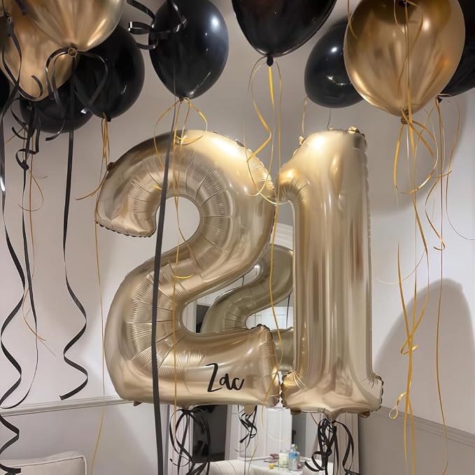 Champagne Gold 9 Balloon Number, 40 Inch Light Gold 9 Balloons Big Foil Mylar - Image 7