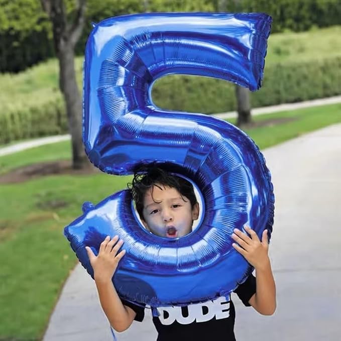 40 inch Navy Blue Number Balloon Dark Blue 4 Balloons Giant Foil Helium - Image 6