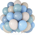 Dusty Blue and White Balloons Haze Pastel Blue Beige Balloon 12inch 60pcs Sand by Paeyeq