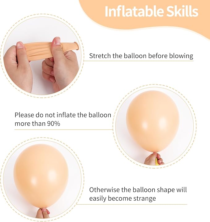 RUBFAC Nude Balloons Different Sizes 18 12 10 5 Inch Boho Balloons 129pcs | - Image 3