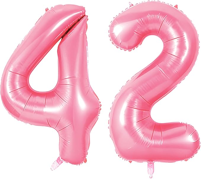 Number 42 Balloons for 42nd Birthday Party Decorations, 0-100 Large No.42 by Joycard