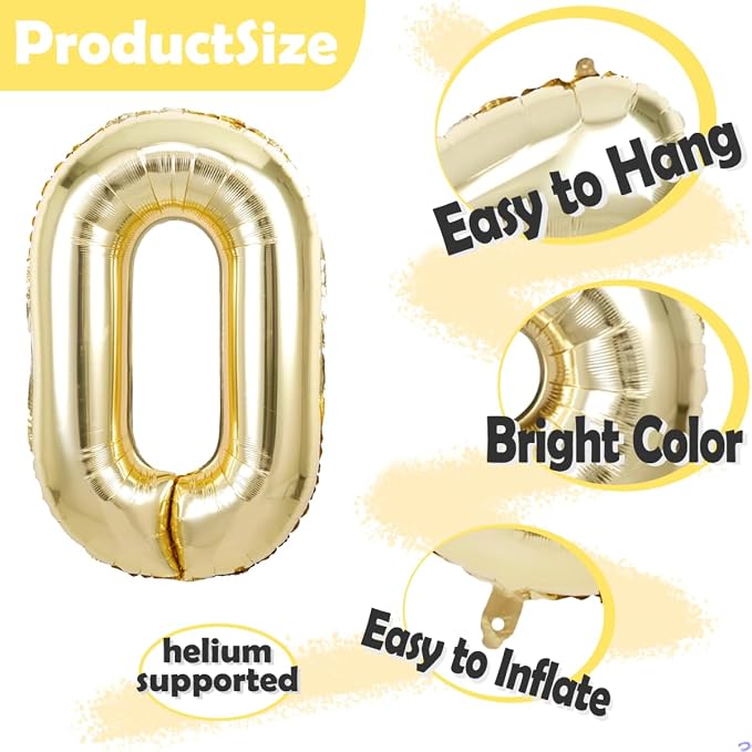 Champagne Gold Number 49 Balloon - Image 3