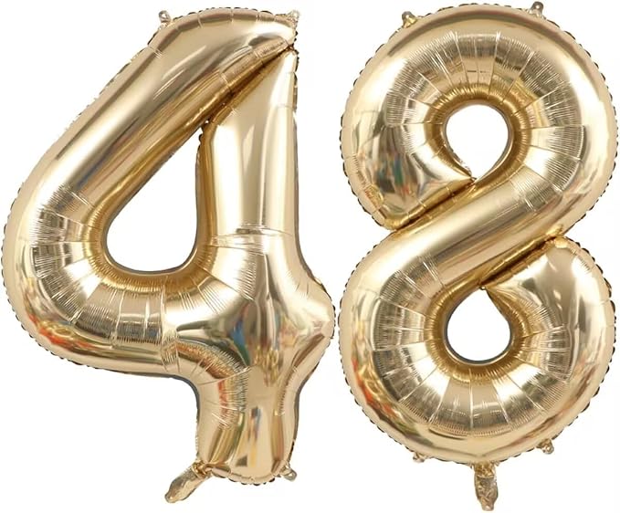 Light Gold 84 48 Balloon Numbers, 40 Inch Large 84th 48th Birthday Balloons by Unknown