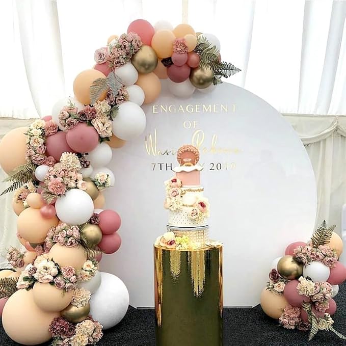 Blush Beige Balloons, Dusty Pink Nude Balloon Metallic Gold Confetti Balloon - Image 6
