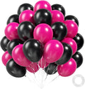 60pcs Hot Pink and Black Balloons 12inch by Unknown