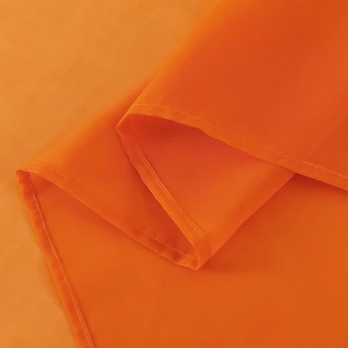 SpaceDresser Orange Sheer Curtains 4 Panels Rod Pocket Semi-Sheer Curtain 54 - Image 7