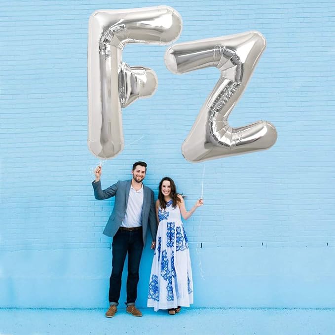 TONIFUL 40 Inch Large Silver Letter F Foil Balloons Alphabet Balloons | Giant - Image 5