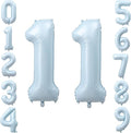 40" Light Blue Foil Number 11 Balloon by TNCDJKPA