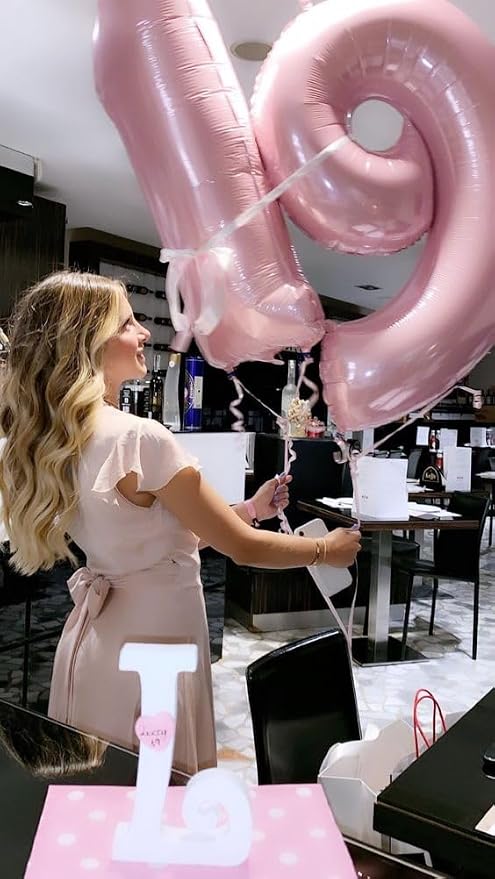 Number 24 Balloon 40Inch for 24 Year Old Birthday Decorations, Pearl Pink | - Image 2