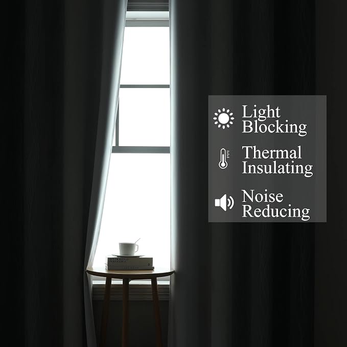 Grey and Greyish White Ombre Short Blackout Curtains 36 Inch Long, Thermal - Image 3