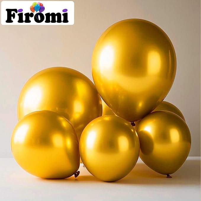 Firomi Metallic Chrome Big Gold Balloons 18-inch 12 Pack | Large Helium Shiny - Image 3