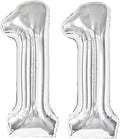 11 Balloon - Silver Birthday Number Balloons, 40 Inch Decorations Men Women | by ALPHADELTAPI