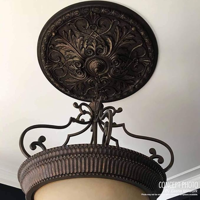 Ekena Millwork CM12BRPGS 12-1/2" x 3-7/8" x 3/4" Bradford Ceiling Medallion - Image 8