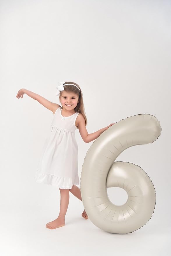 Numbers 15 Balloon 40Inch Cream Balloons - Image 4