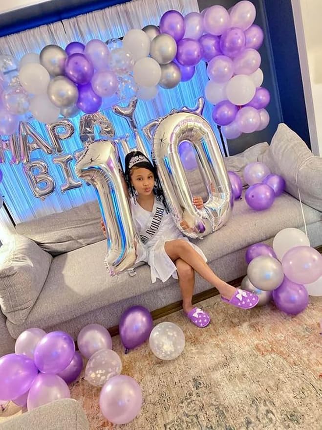 50 Balloons Number for 50th Birthday Decorations Women Men, Inflation Straw & - Image 4