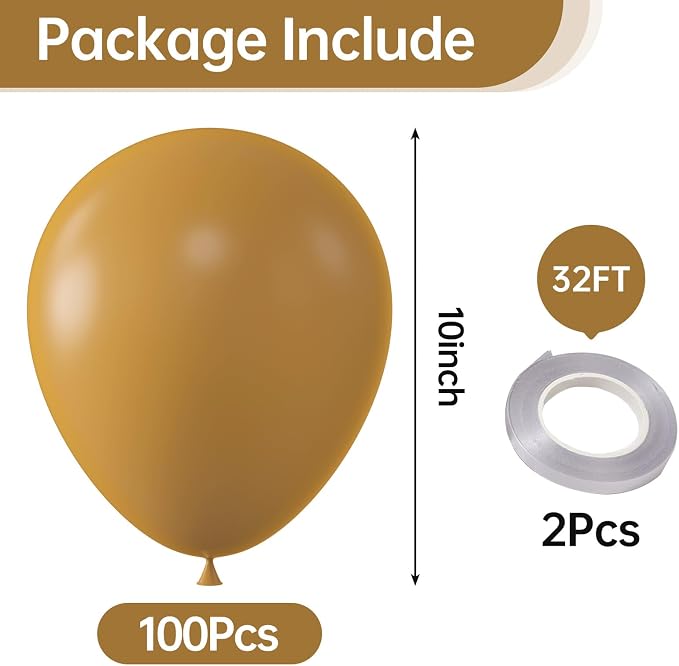 10 Inch Retro Khaki Balloons - Image 2