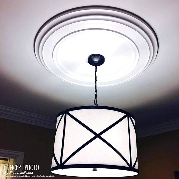 Ekena Millwork CM12BRSHC 12-1/2" x 3-7/8" x 3/4" Bradford Ceiling Medallion - Image 19