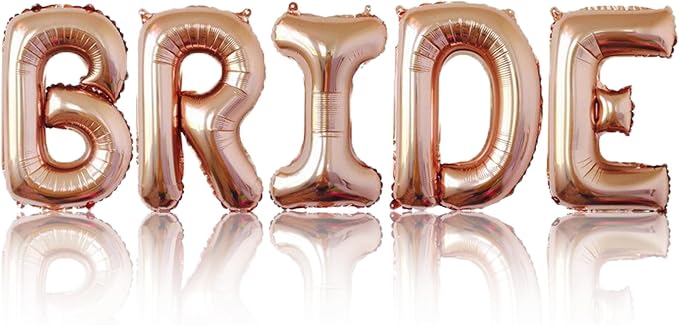 Rose Gold Wedding Balloon Bride Balloons Bridal Shower Letter Balloons by Unknown